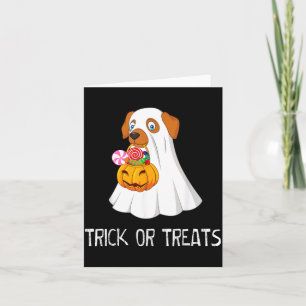 Trick Or Treats Funny Ghost Dog Cute Halloween Ns Card