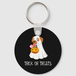 Trick Or Treats Funny Ghost Dog Cute Halloween Ns Key Ring