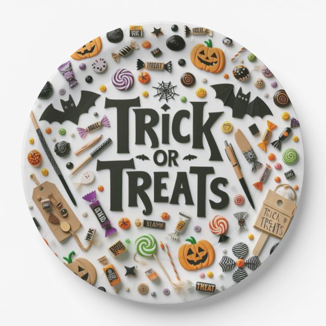 Trick or Treats Paper Plate (Front)