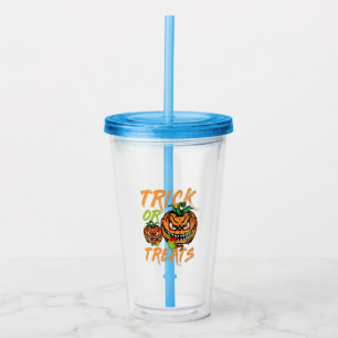 Trick or Treats with Funny Chilli Jack-o'-Lanterns Acrylic Tumbler