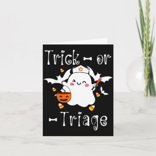 Trick Or Triage Triage Nurse Ghost Halloween Card