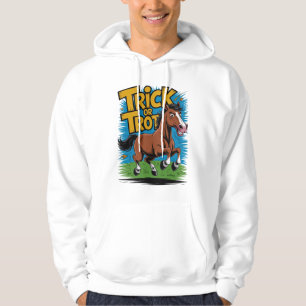 Trick or Trot Horse Design for Equestrian Fans Hoodie