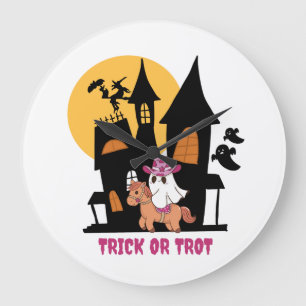 Trick Or Trot Large Clock