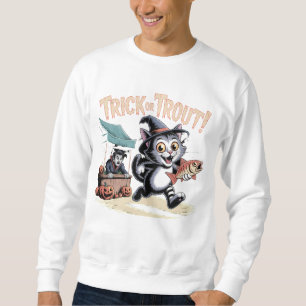 Trick or Trout! Funny Witch Cat Tee