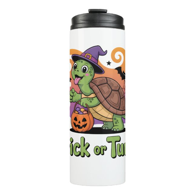 Trick or Turt Funny Turtle Halloween Thermal Tumbler (Front)