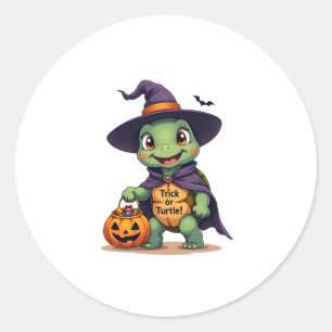 Trick-or-Turtle Classic Round Sticker