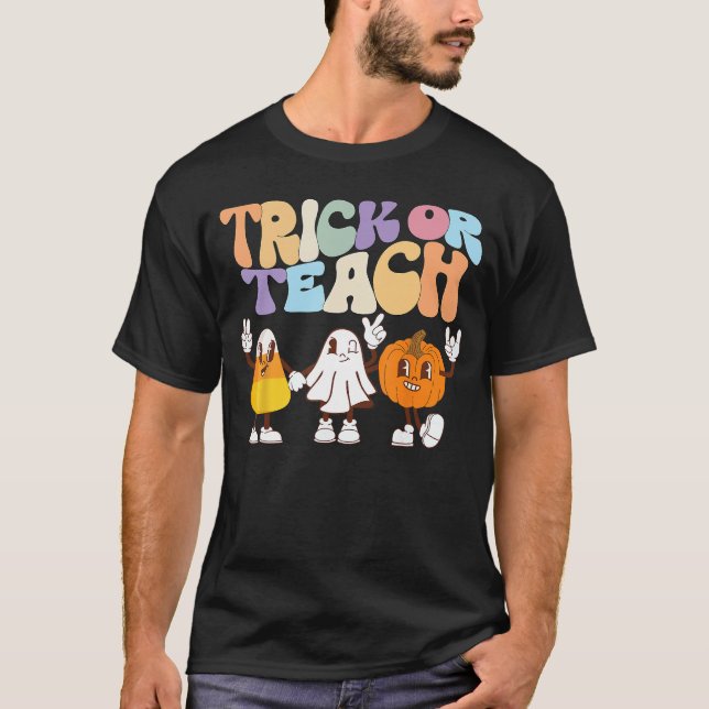 Trick oreach Cute Halloweeneacher boy T-Shirt (Front)