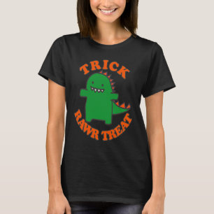 Trick Rawr Treat Cute Halloween Dinosaur Kids Boys T-Shirt