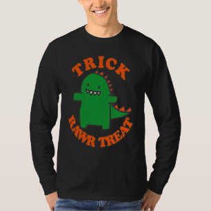 Trick Rawr Treat Cute Halloween Dinosaur Kids Boys T-Shirt