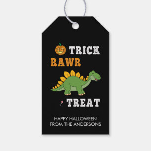 Trick Rawr Treat Cute Halloween Stegosaurus Dino Gift Tags