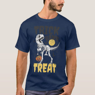 Trick Rawr Treat Dinosaur Halloween TRe Skeleton T-Shirt