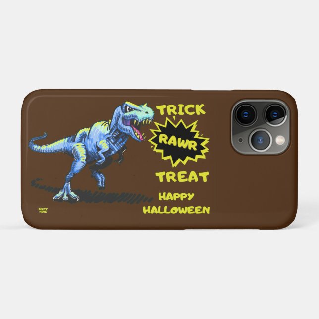 "TRICK RAWR TREAT" funny halloween dinosaur        Case-Mate iPhone Case (Back (Horizontal))