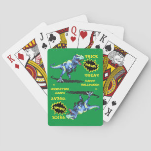 "TRICK RAWR TREAT" funny halloween dinosaur Playing Cards