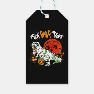 Trick Rawr Treat Halloween Dinosaur T Rex Pumpkin Gift Tags