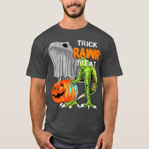 Trick Rawr Treat Halloween Dinosaur Tre Boys Toddl T-Shirt
