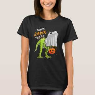 Trick Rawr Treat Halloween Rex Dinosaur Ghost Boy T-Shirt