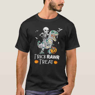 Trick Rawr Treat Trex Mummy Halloween Dinosaur Boy T-Shirt