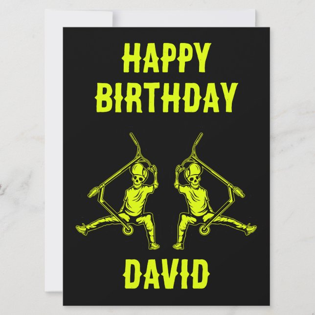 Trick Scooter Rider Birthday Card (Front)