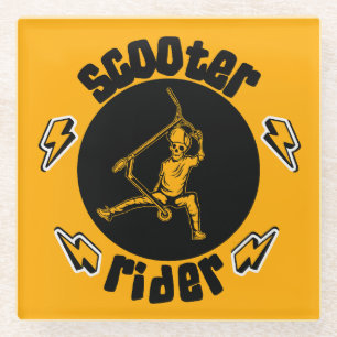 Trick Scooter Rider Glass Coaster