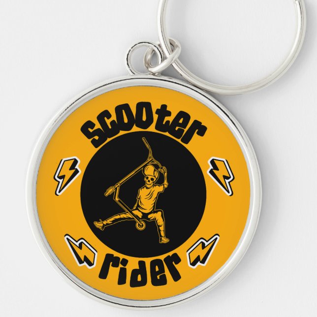 Trick Scooter Rider Key Ring (Front)