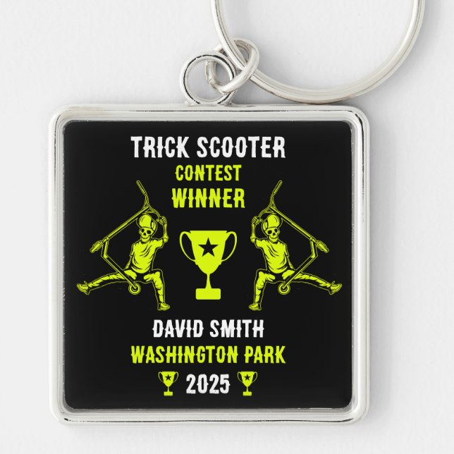 Trick Scooter Rider Prize Key Ring (Front)