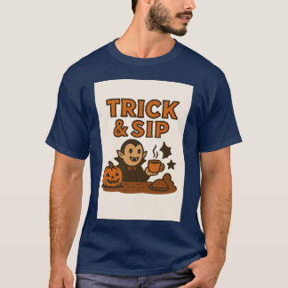 Trick Sip Halloween Cozy friends T-Shirt