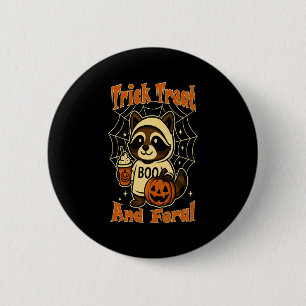 Trick Treat and Feral Cute Halloween 6 Cm Round Badge