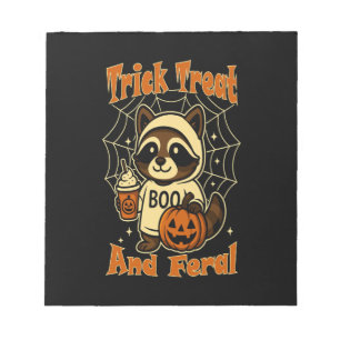 Trick Treat and Feral Cute Halloween Notepad