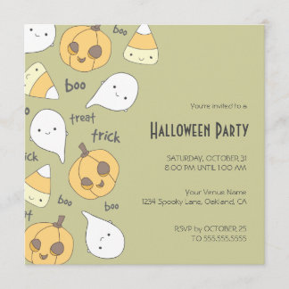 Trick Treat Boo! | Halloween Party Invitations