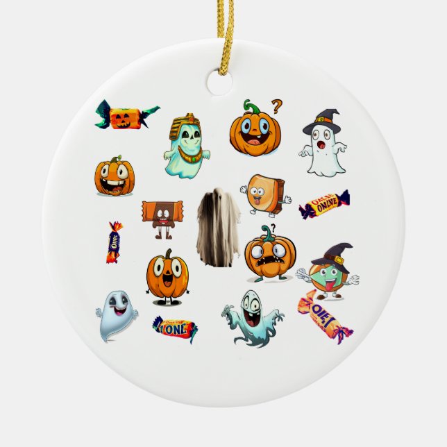 TRICK & TREAT CERAMIC TREE DECORATION (Front)