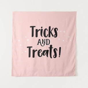 Tricks and Treats Halloween pink Backdrop party Tapestry