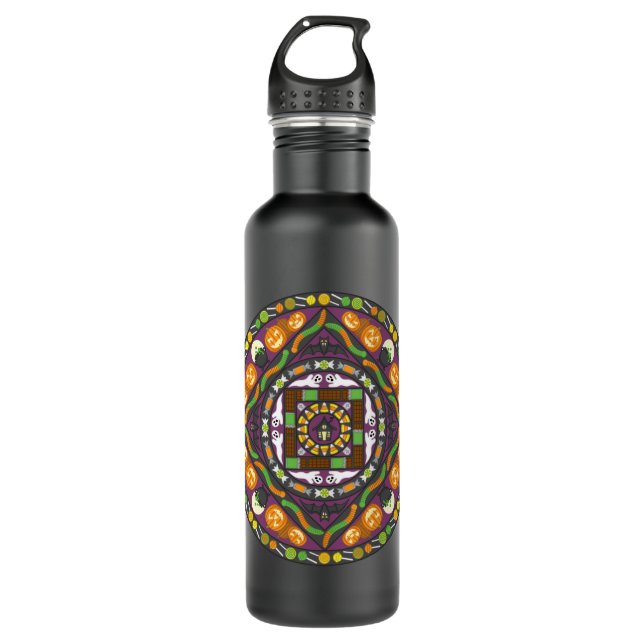 Tricks and Treats Mandala Water Bottle (Front)