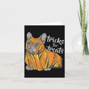 Tricks For Treats Cute Halloween Bulldog Card