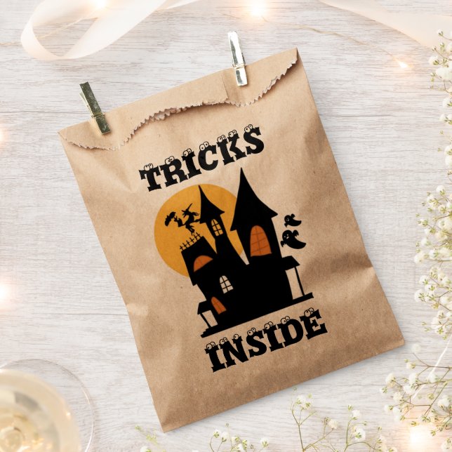 Tricks Inside | Custom Halloween Candy Favour Bags (Clipped)