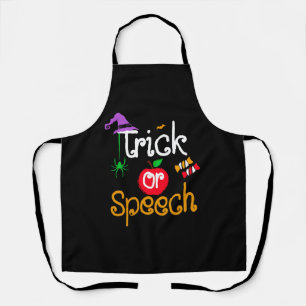 Tricks Or Speech Languages Teacher Halloween Apron