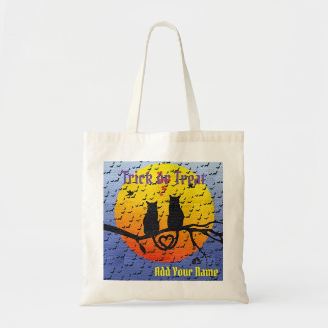 Tricks or Treats Happy Halloween Tote Bag (Front)