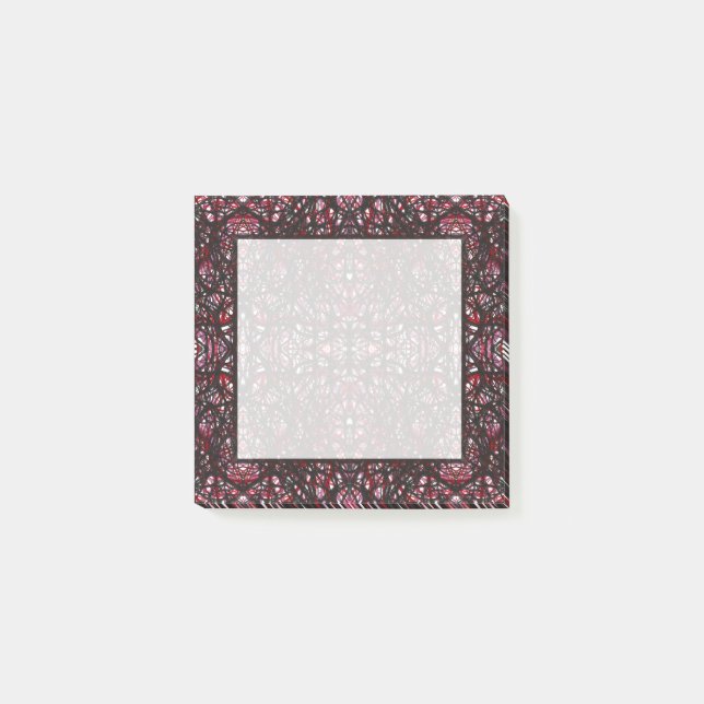 Trickster Red Black Abstract India Ink Art Post-it Notes (Front)