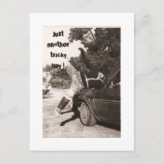 Tricky day postcard