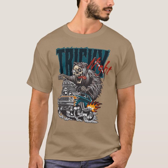Tricky Night Halloween retro T-Shirt (Front)