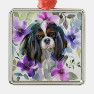 Trico Cavalier Christmas Ornament   purple Floral
