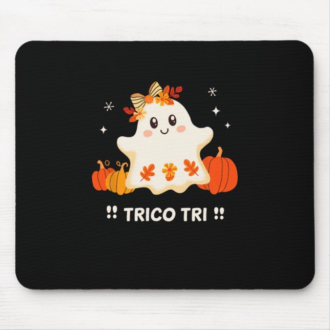 Trico Tri Cute Halloween Spooky Mexican Ghost Span Mouse Pad (Front)