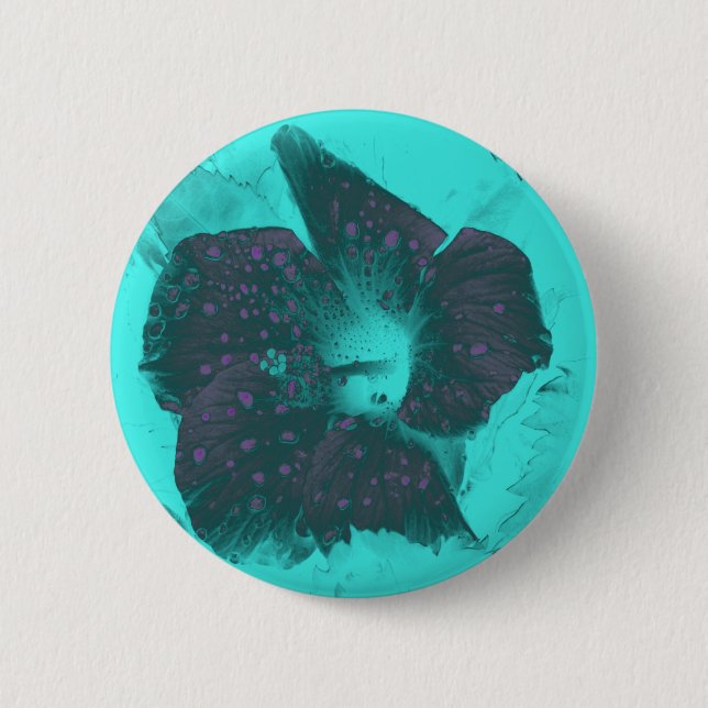 Tricolor Abstract Hibiscus 6 Cm Round Badge (Front)