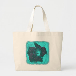 Tricolor Abstract Hibiscus Large Tote Bag