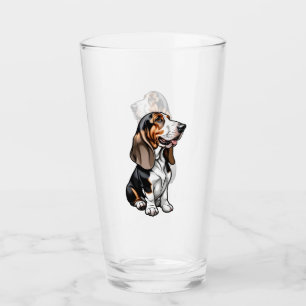 Tricolor Basset Hound Glass