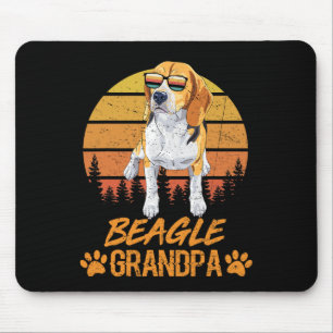 Tricolor Beagle Dog Grandpa Paw Dad Fathers Day Mouse Pad