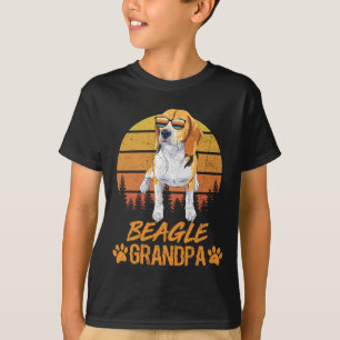 Tricolor Beagle Dog Grandpa Paw Dad Fathers Day  T-Shirt