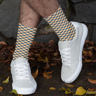 Tricolor (Blue, Yellow, Terracotta) Socks