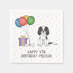 Tricolor Cavalier King Charles Spaniel - Birthday Napkin