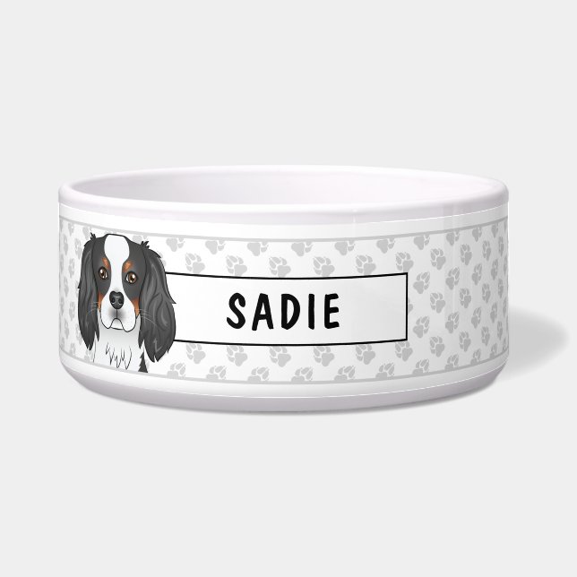 Tricolor Cavalier King Charles Spaniel Head & Name (Front)