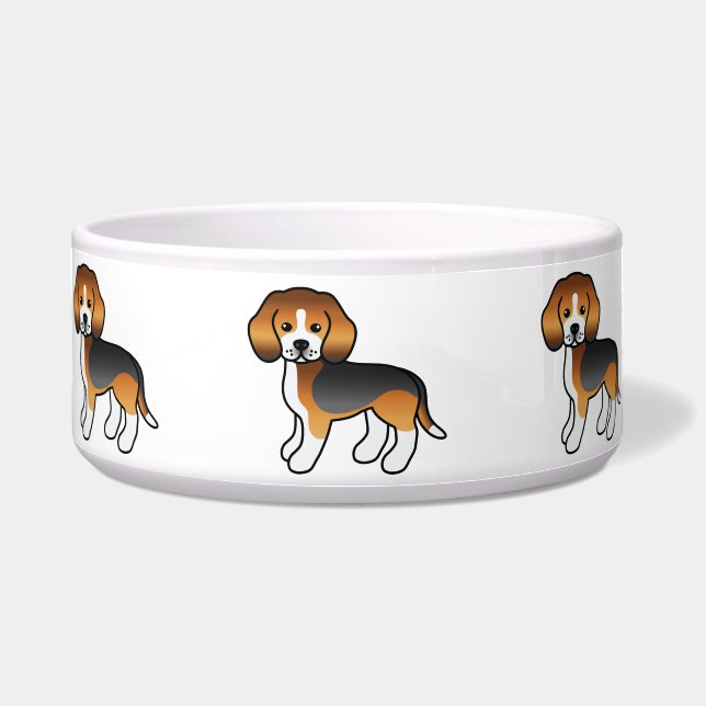 Tricolor Coat Cartoon Beagle Breed Dogs (Front)